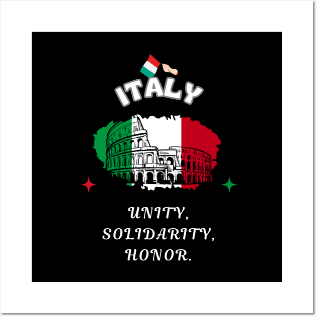 Italian Pride, Italy is a republic founded on labor Wall Art by Smartteeshop